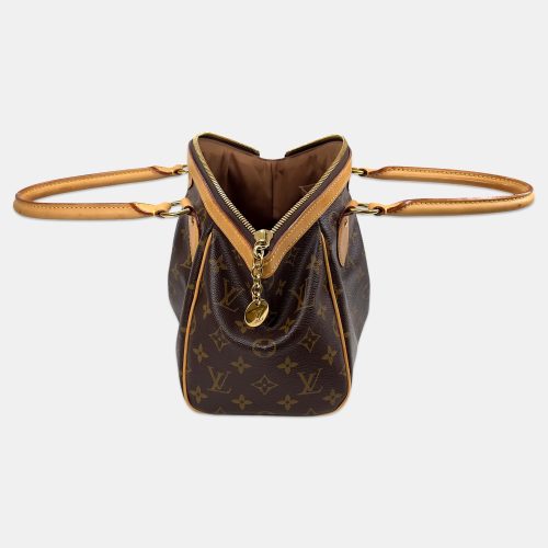 Louis Vuitton Brown Monogram Tivoli PM Satchel Bag with gold-tone hardware